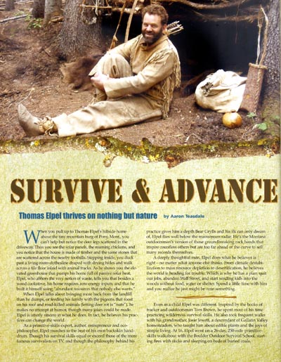 Montana Headwall Magazine: Survive & Advance article with Thomas Elpel.