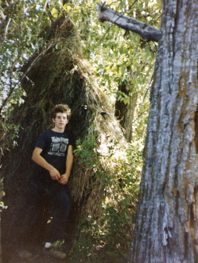 Thomas J. Elpel with Grass Hut.