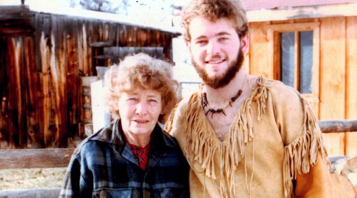 Thomas J. Elpel with grandmother Josie Jewett.