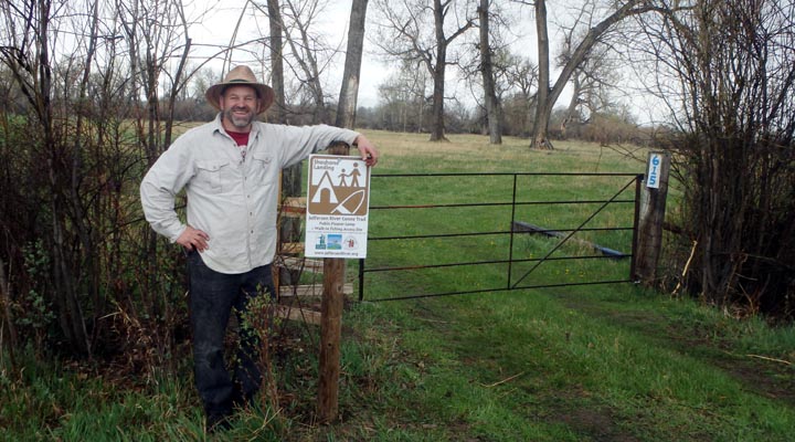 Tom Elpel at Shoshone Landing on the Jefferson River Canoe Trail.