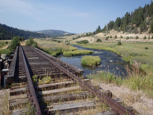 Inactive Philipsburg-Drummond railroad line.