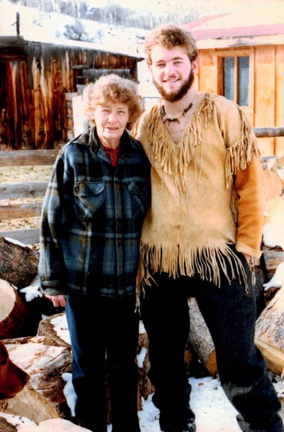 Tom Elpel with grandmother Josie Jewett in 1987