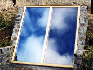 Passive solar water heater.