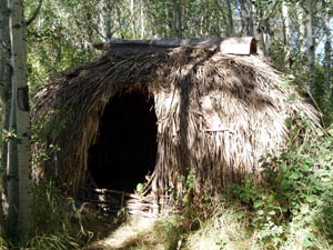 Large primitive shelter hut.